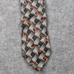 Vintage Scooby Doo Silk Tie Mens Y2K Novelty Cartoon Network Gift Gray Unique